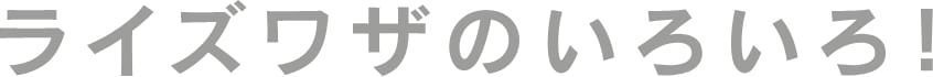 ライズワザのいろいろ!